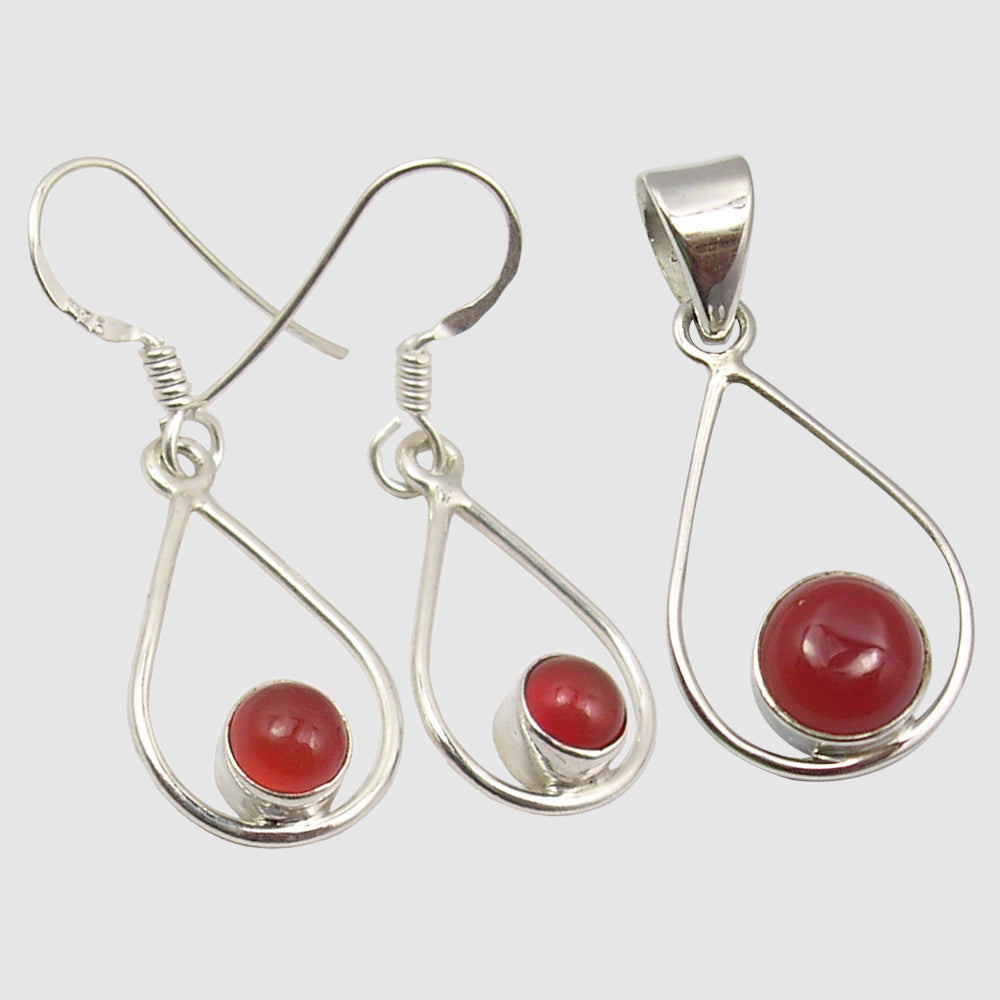 Carnelian Sterling Silver Earrings