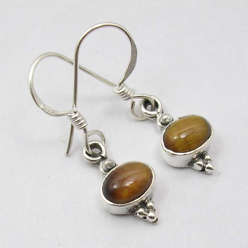 Tiger Eye Sterling Silver Earrings