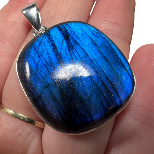 Sterling Silver Blue Fire Labradorite Pendant