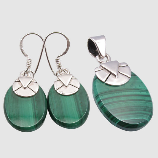 Malachite Sterling Silver Earrings