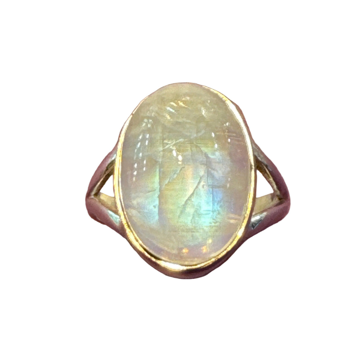 Rainbow Moonstone Sterling Silver Ring