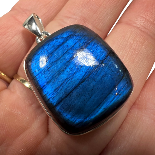 Sterling Silver Blue Fire Labradorite Pendant