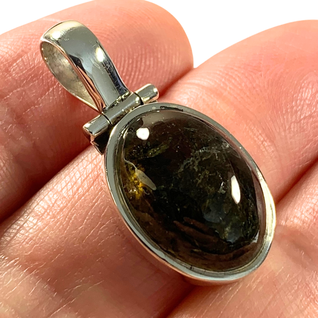 Green Tourmaline Sterling Silver Pendant