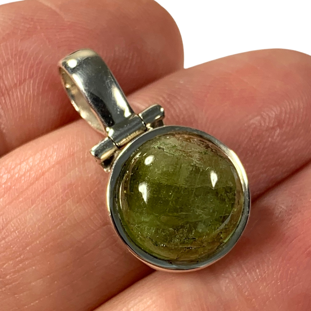 Green Tourmaline Sterling Silver Pendant
