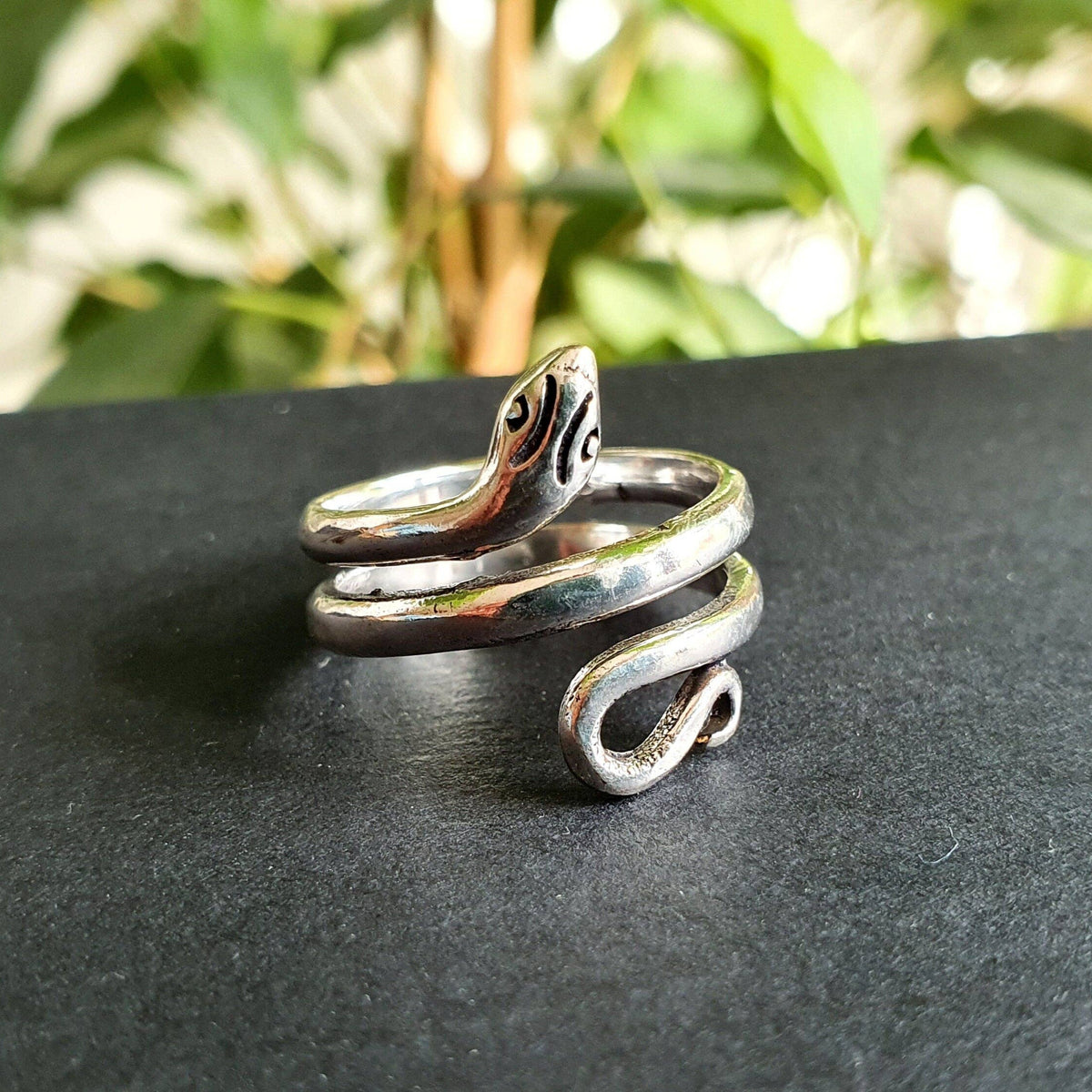 Silver Snake Ring, Non Tarnish Silver Plated Snake Ring, Serpent Ring, Medusa Costume ring