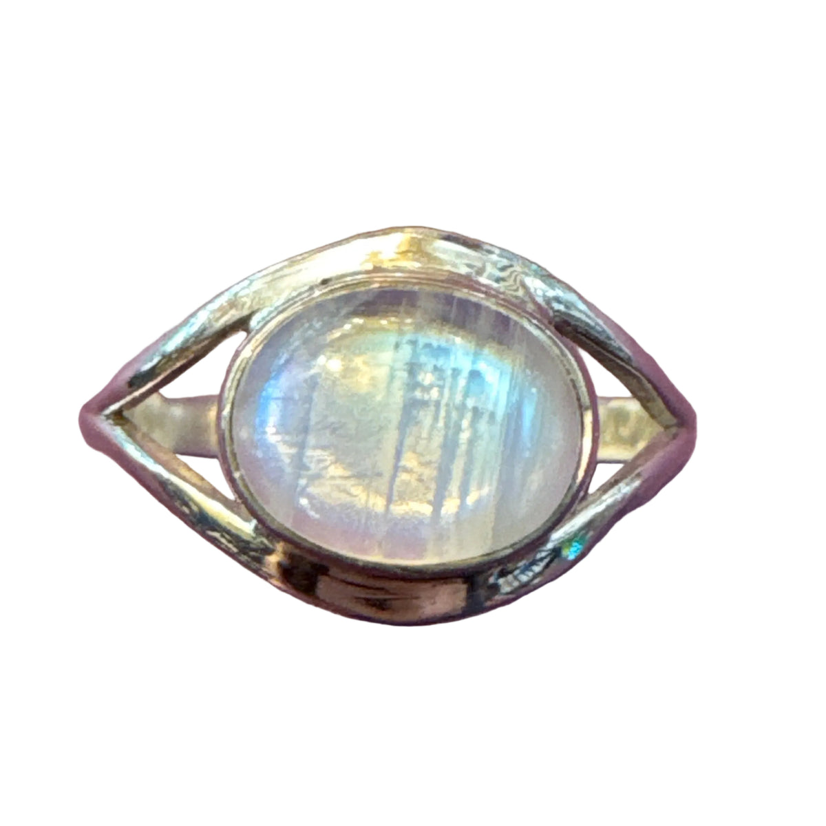 Rainbow Moonstone Sterling Silver Ring