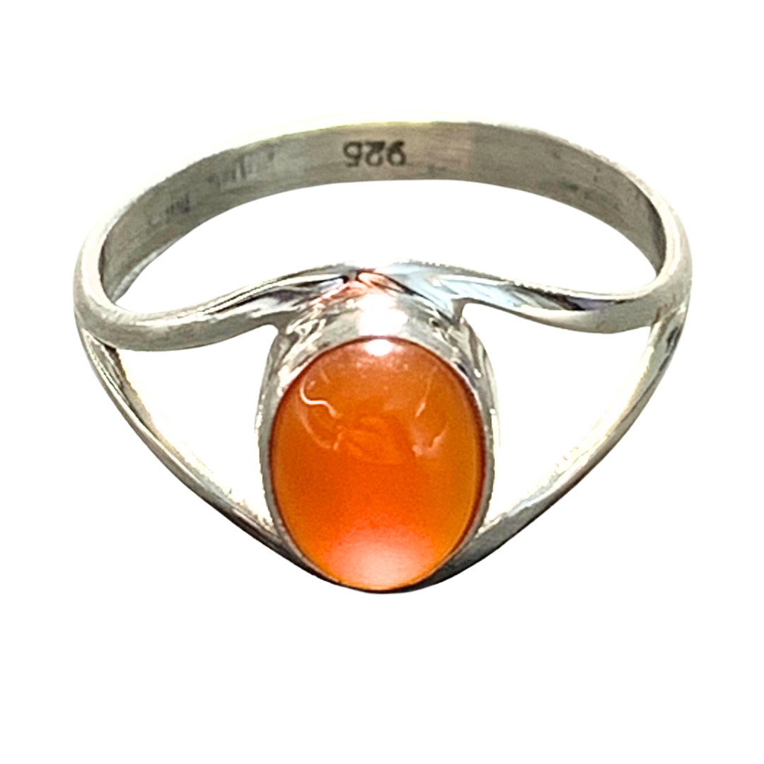 Carnelian Sterling Silver Ring