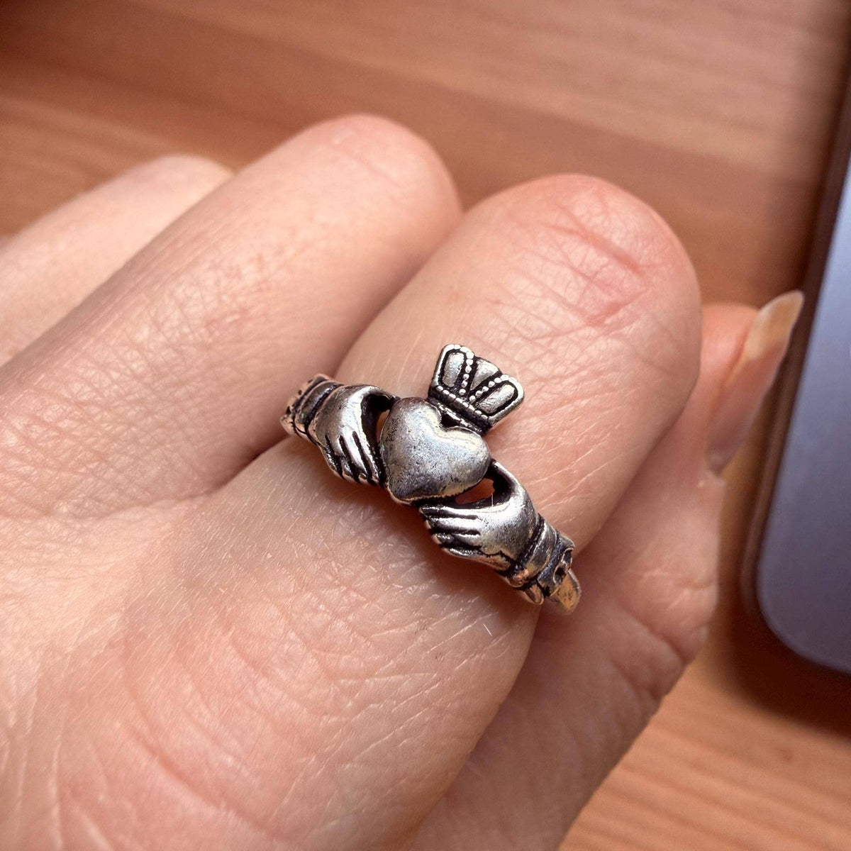 Silver Claddagh Heart Ring – Handmade Friendship, Loyalty & Love