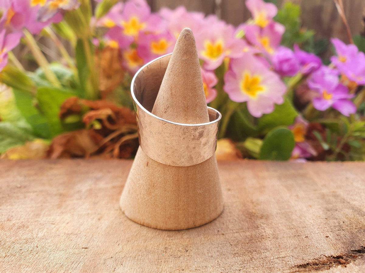 Hammered Silver Moonstone Ring, Adjustable Boho Ring for Women