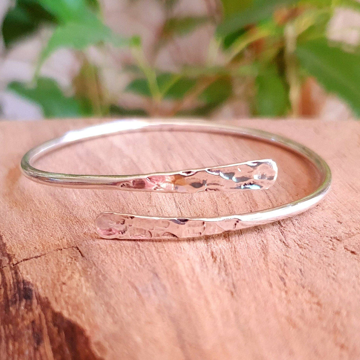 Hammered Silver Bracelet, Non Tarnish Bangle