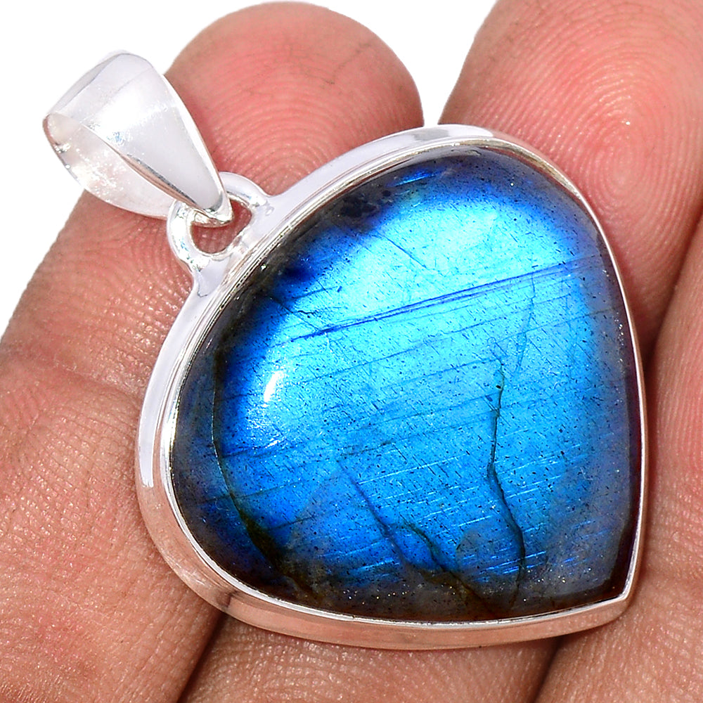 Sterling Silver Blue Fire Labradorite Pendant