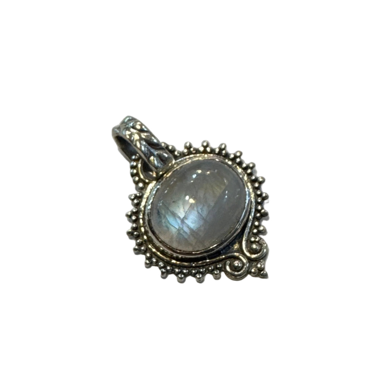Rainbow Moonstone Sterling Silver Pendant