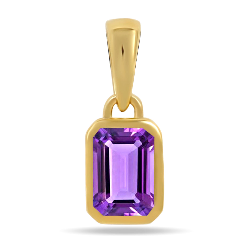 18k Gold Vermeil Amethyst Pendant