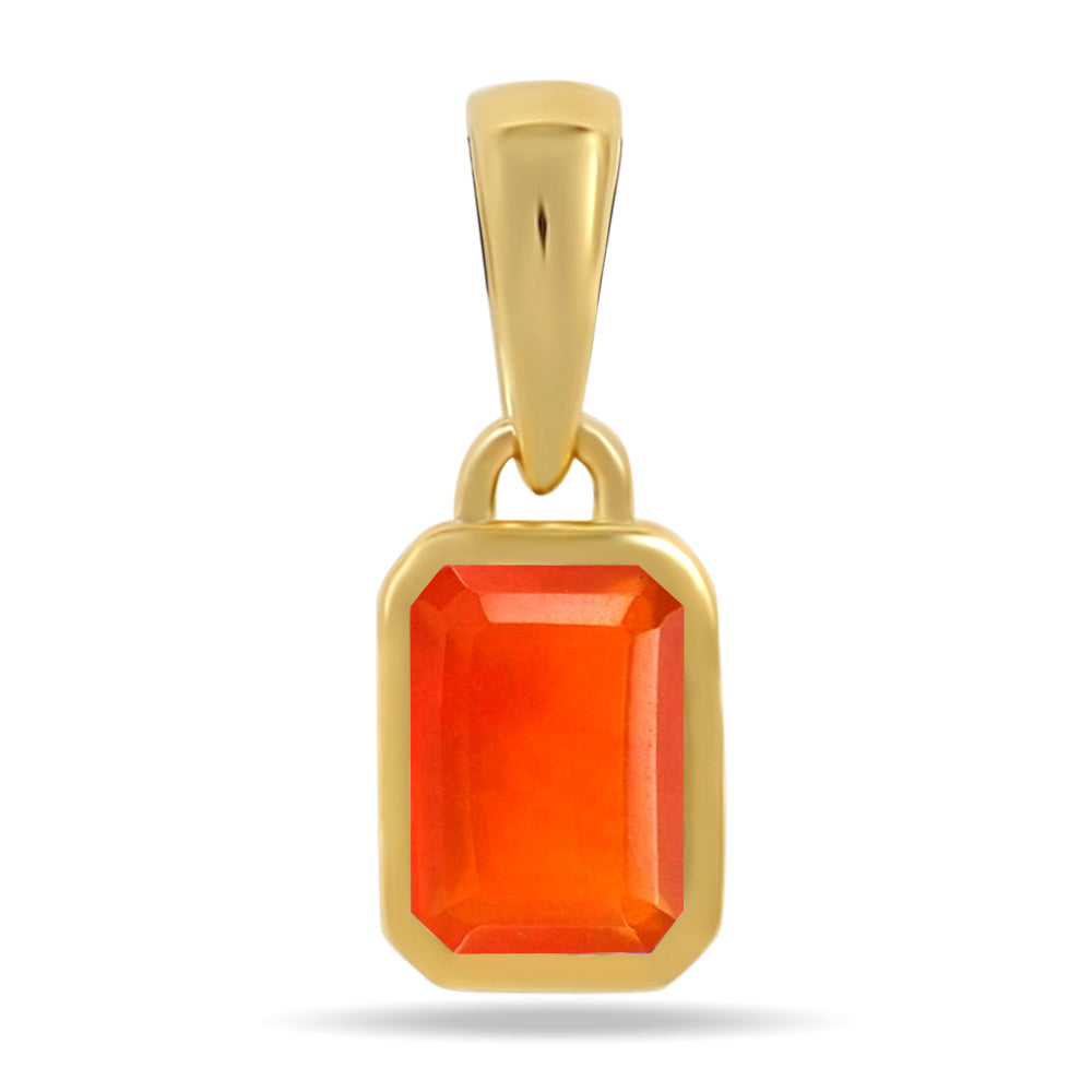 18k Gold Vermeil Carnelian Pendant