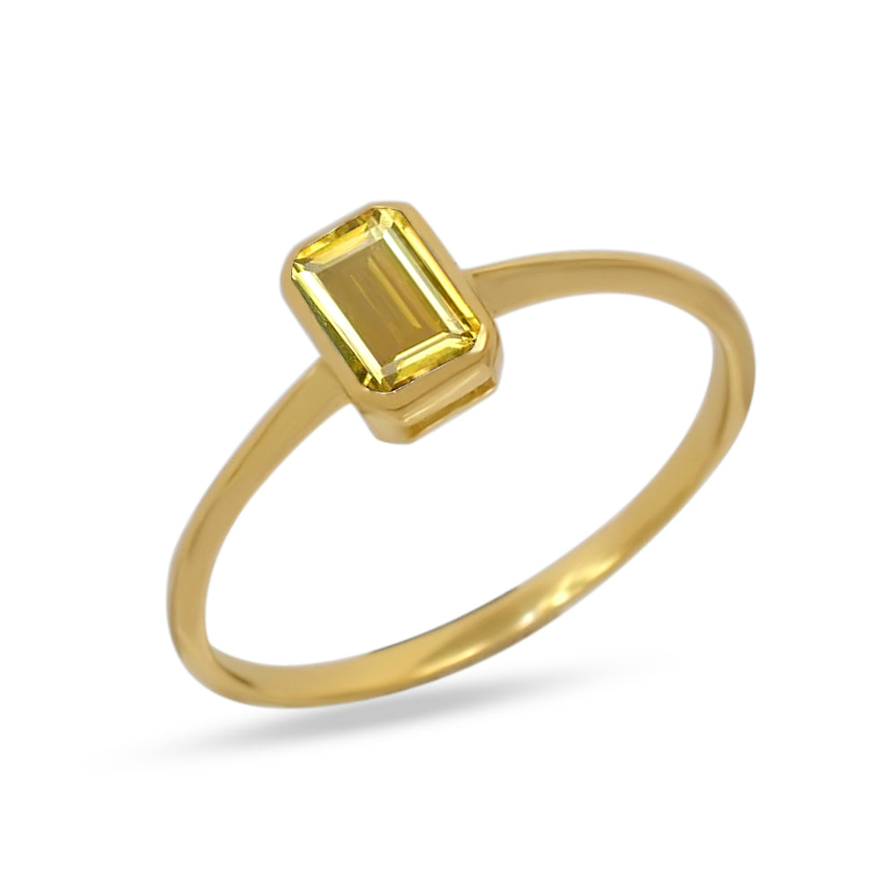 18k Gold Vermeil Faceted Citrine Ring