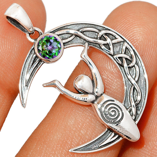 Sterling Silver Mystic Topaz Celtic Pendant
