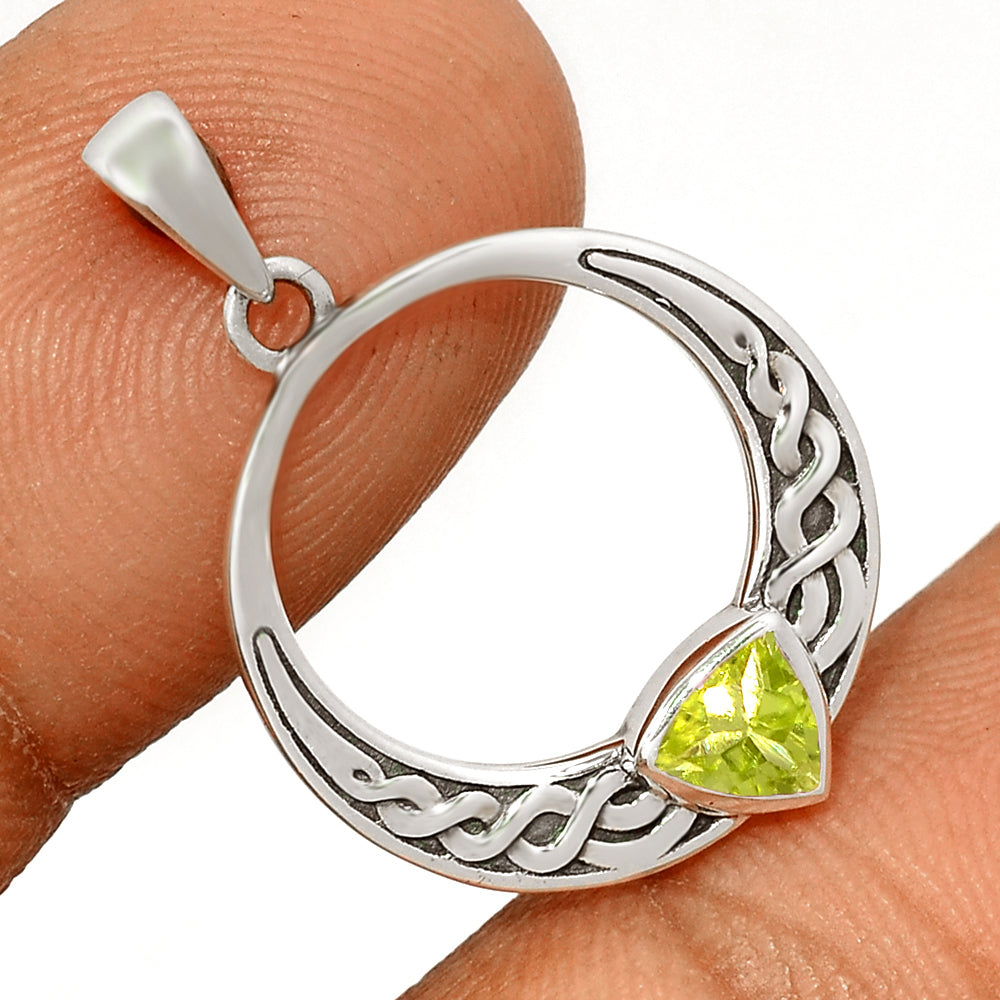 Celtic Knotwork Peridot Sterling Silver Pendant