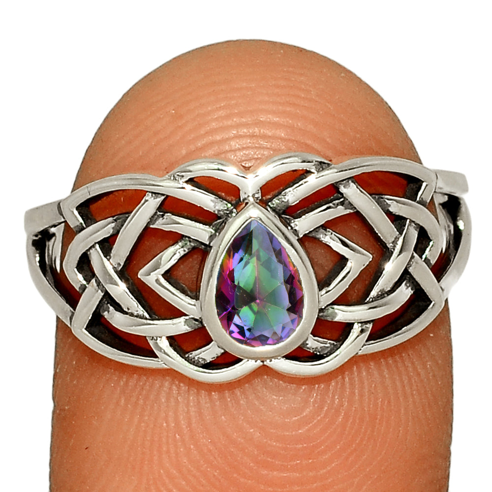 Sterling Silver Mystic Topaz Celtic Ring