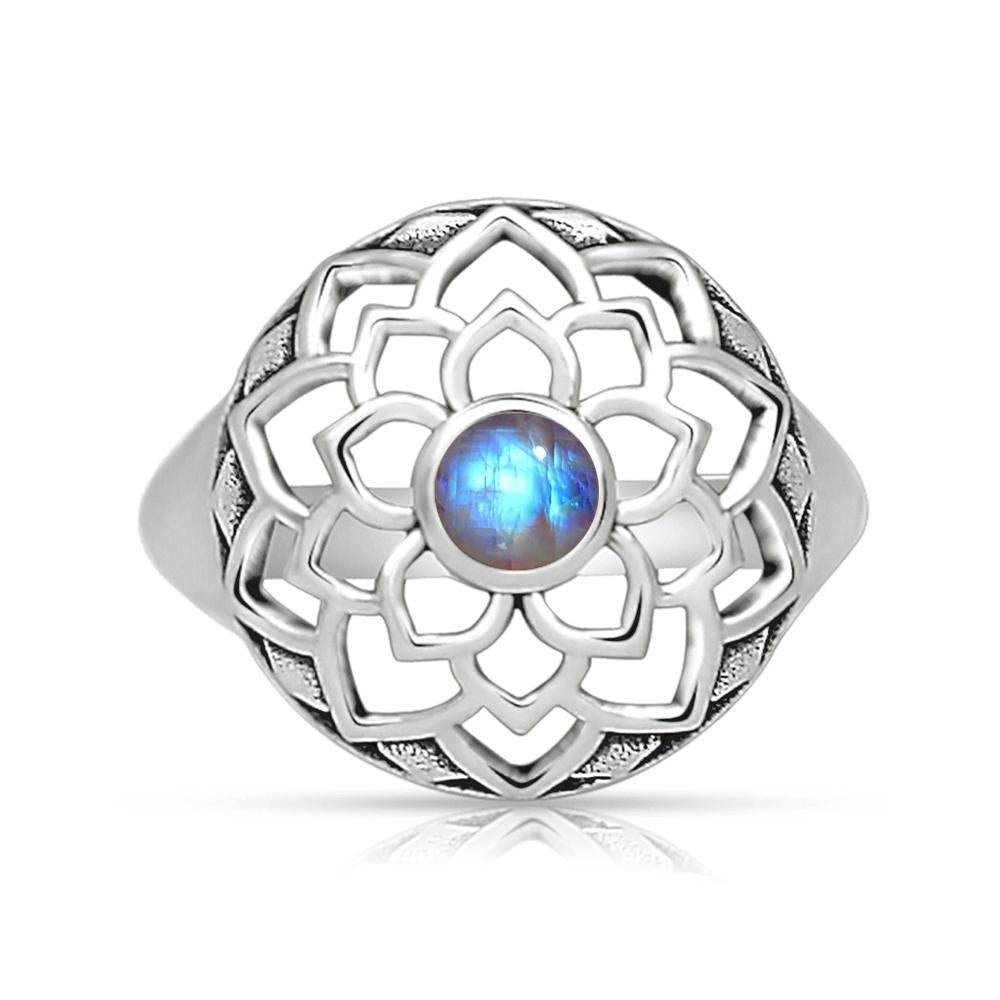 Sterling Silver Rainbow Moonstone Ring