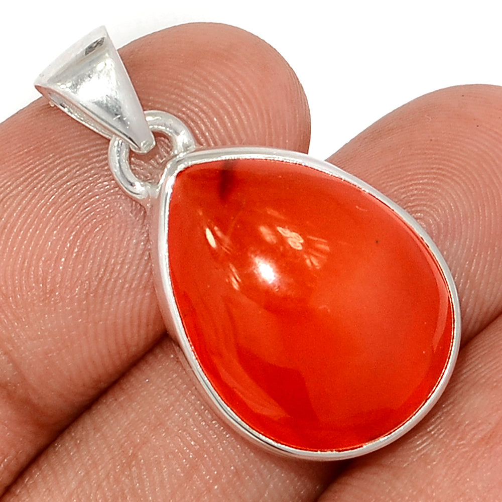 Sterling Silver Carnelian Teardrop Pendant