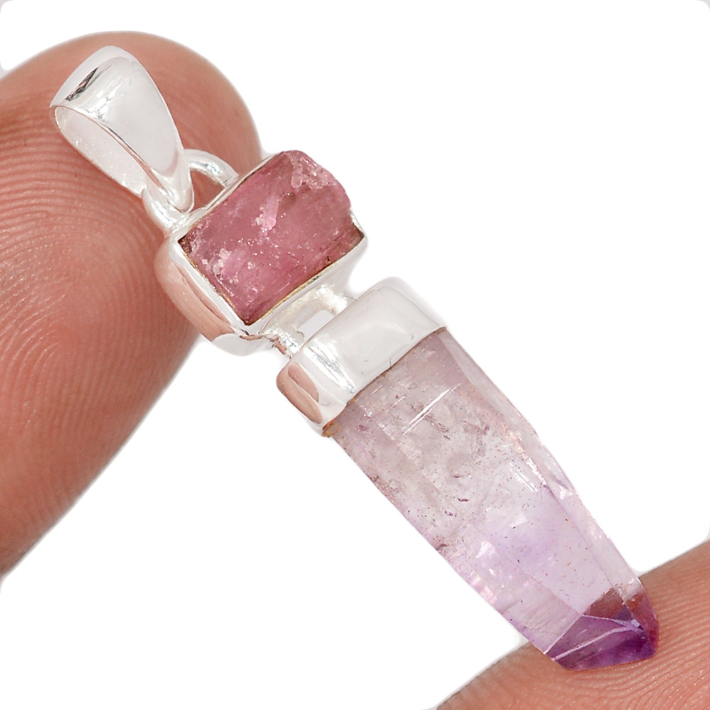 Sterling Silver Vera Cruze Amethyst and Pink Tourmaline Pendant