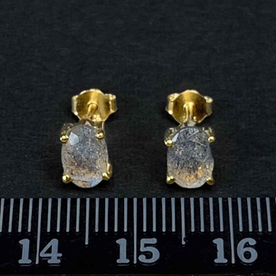 18k Gold Vermeil Labdradorite Studs