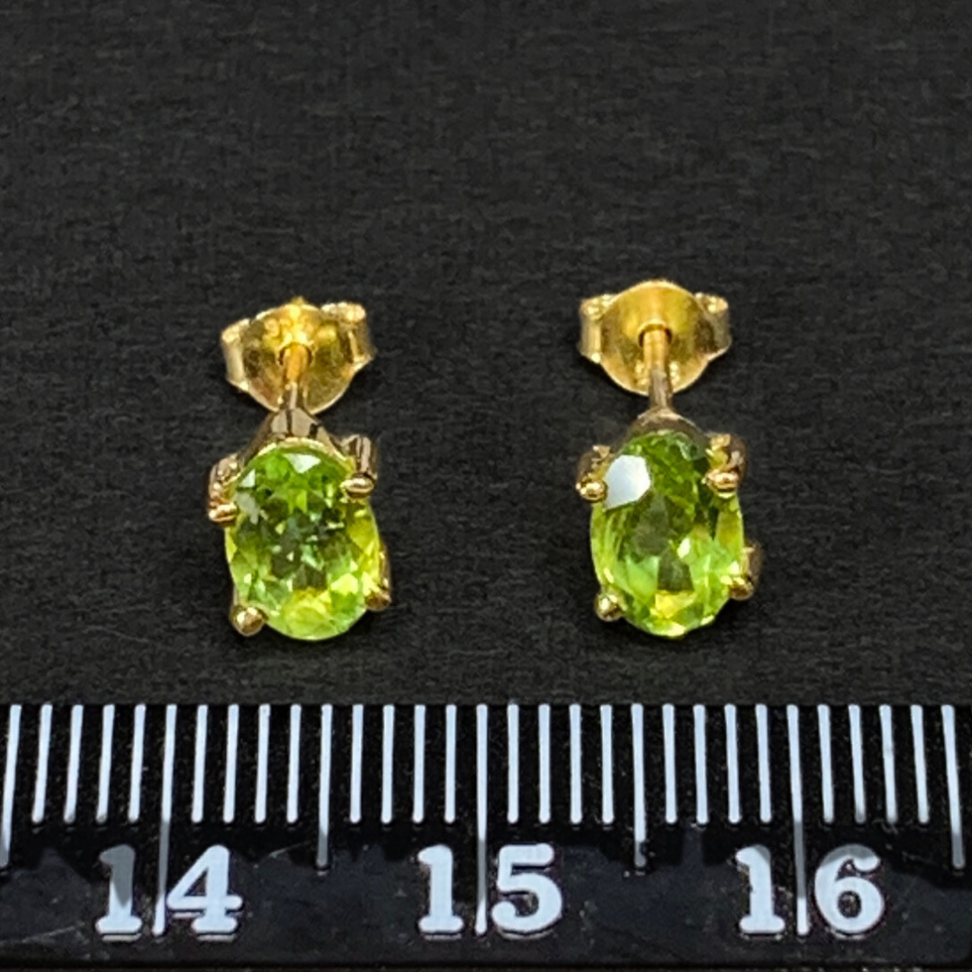 18k Gold Vermeil Faceted Peridot Studs
