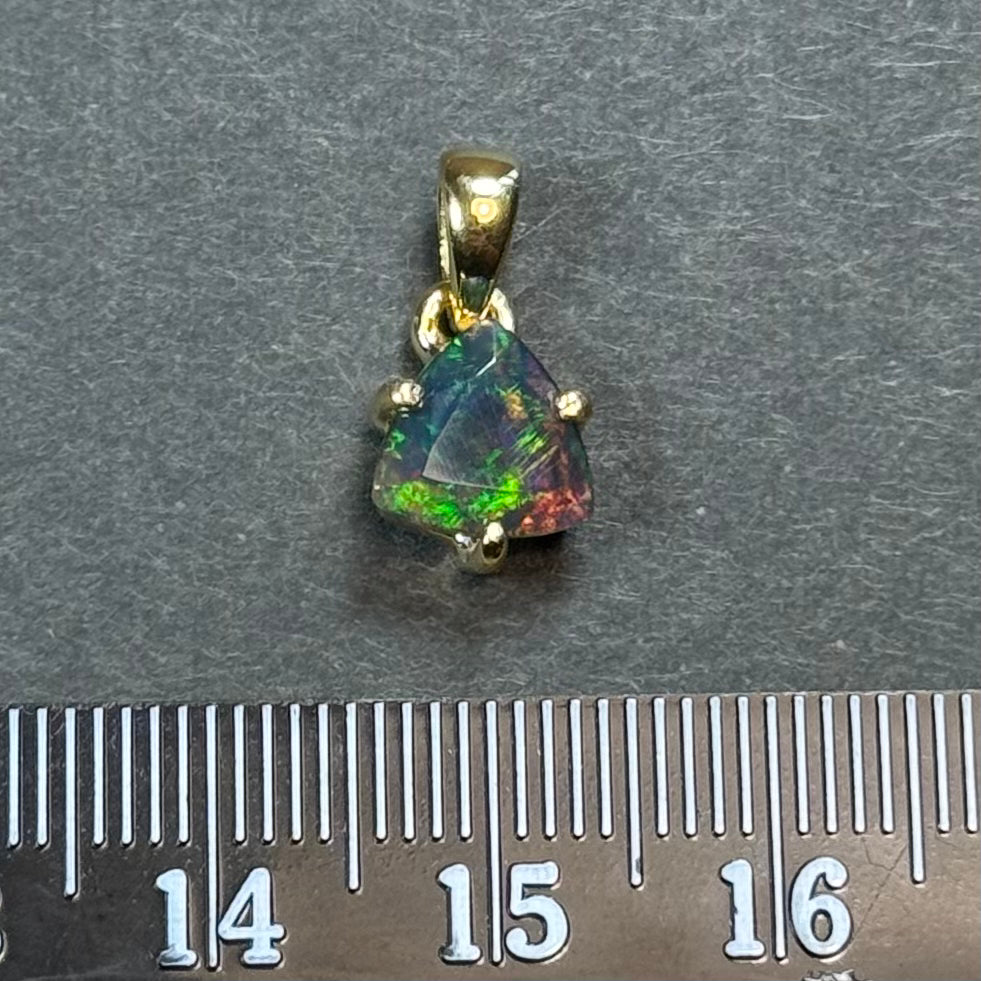 18k Gold Vermeil Black Opal Pendants