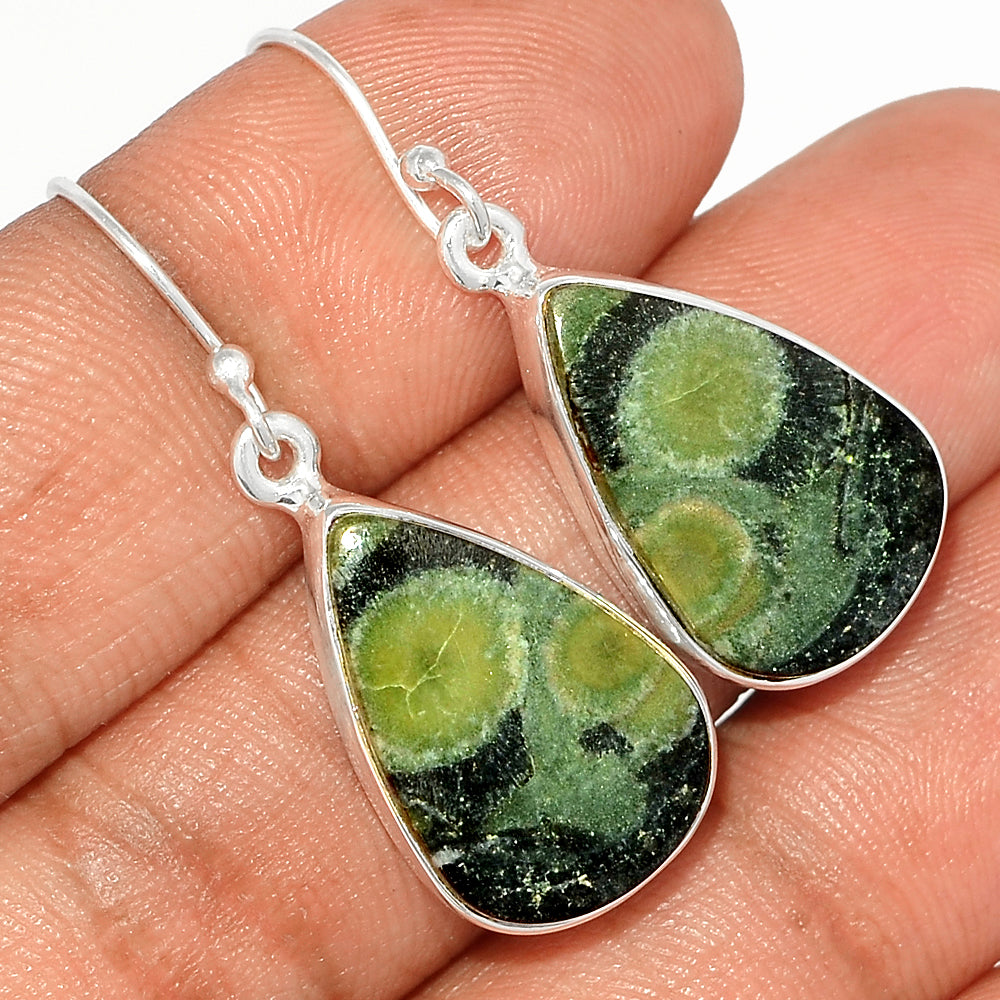 Sterling Silver Kambaba Ocean Jasper Earrings