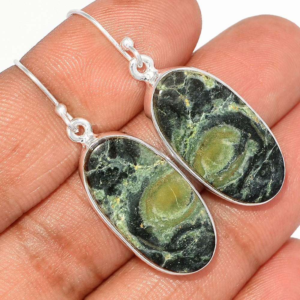 Sterling Silver Kambaba Ocean Jasper Earrings