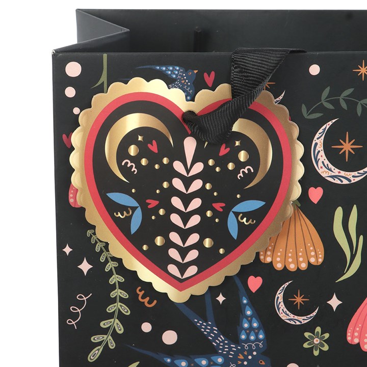 Medium Black Midnight Bloom Print Gift bag