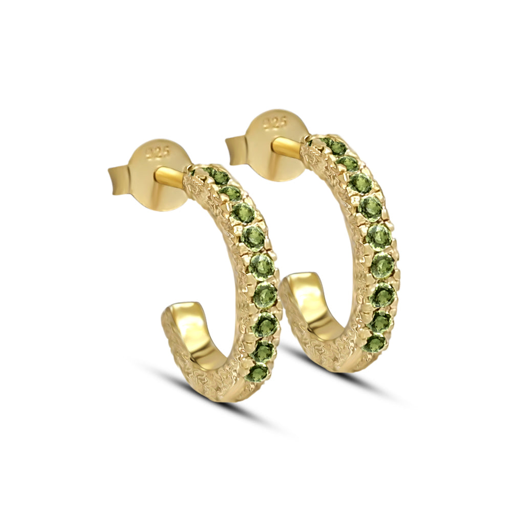 18k Gold Vermeil Moldavite Earrings