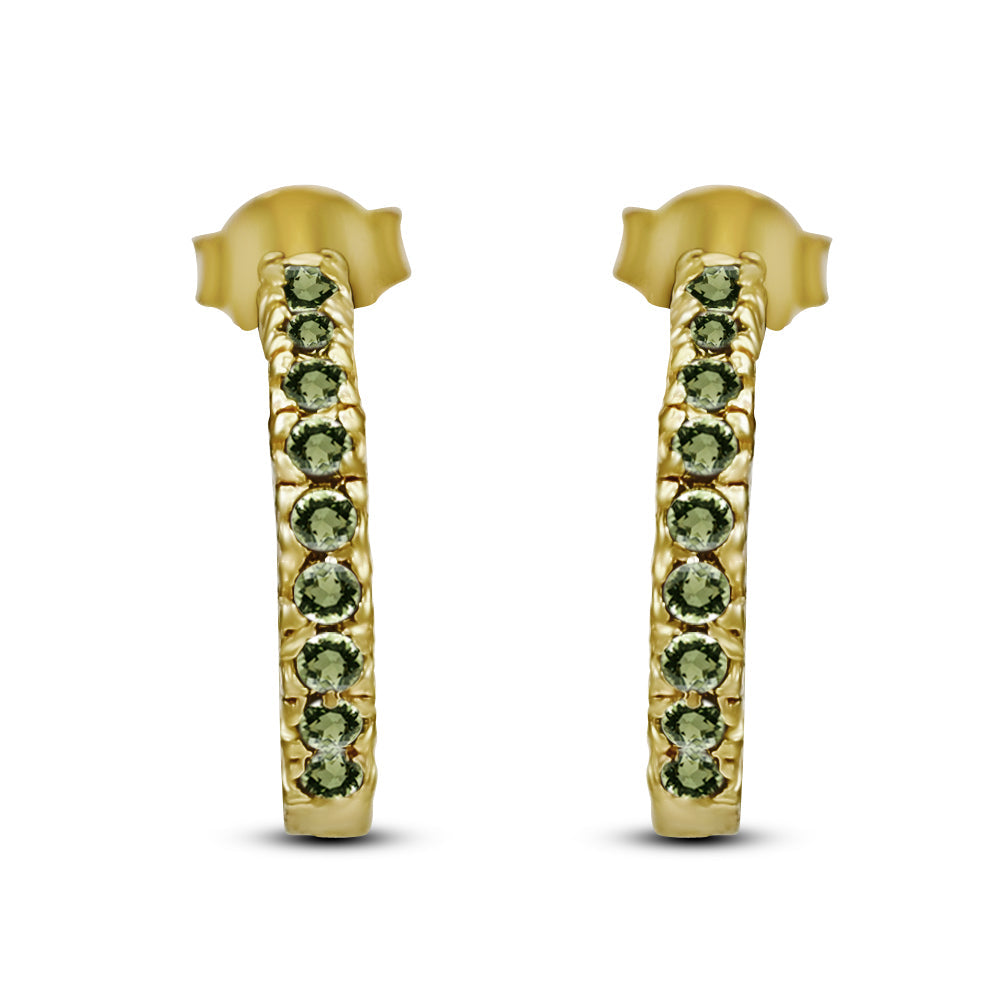 18k Gold Vermeil Moldavite Earrings