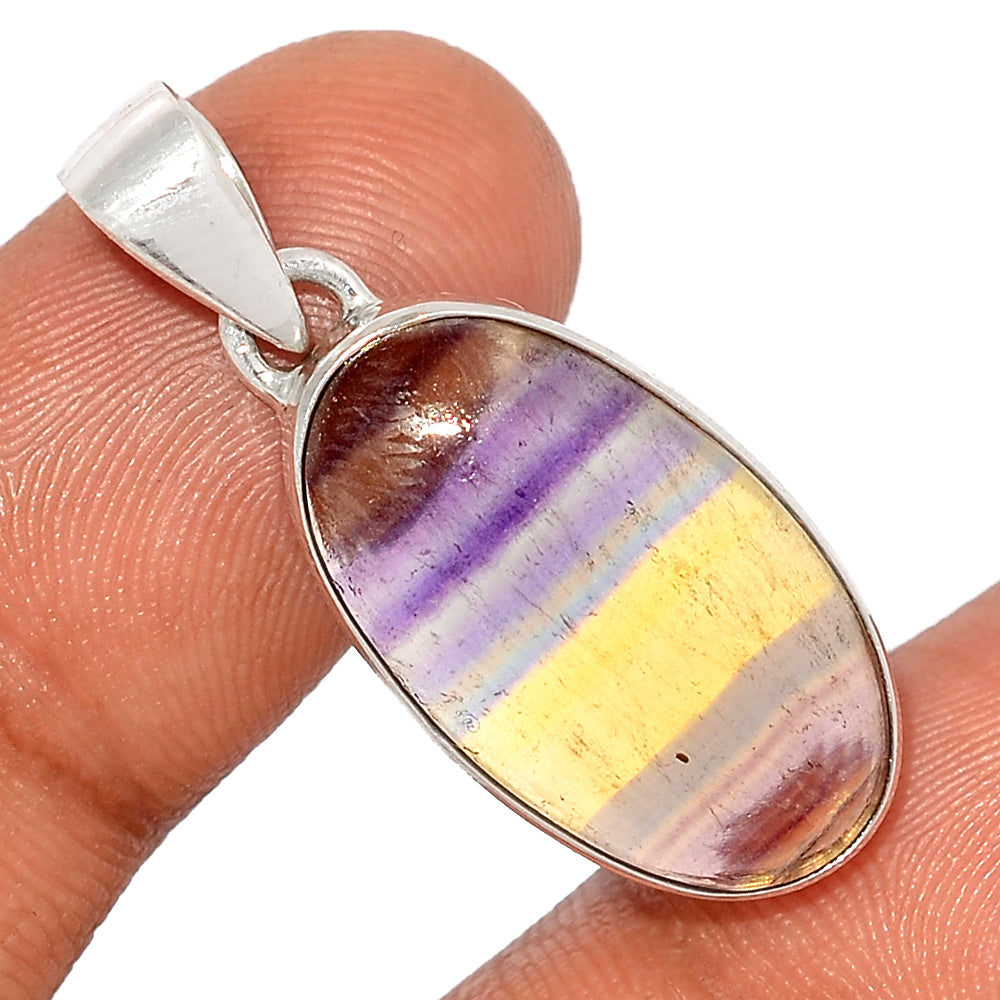 Sterling Silver Multi Fluorite Pendant