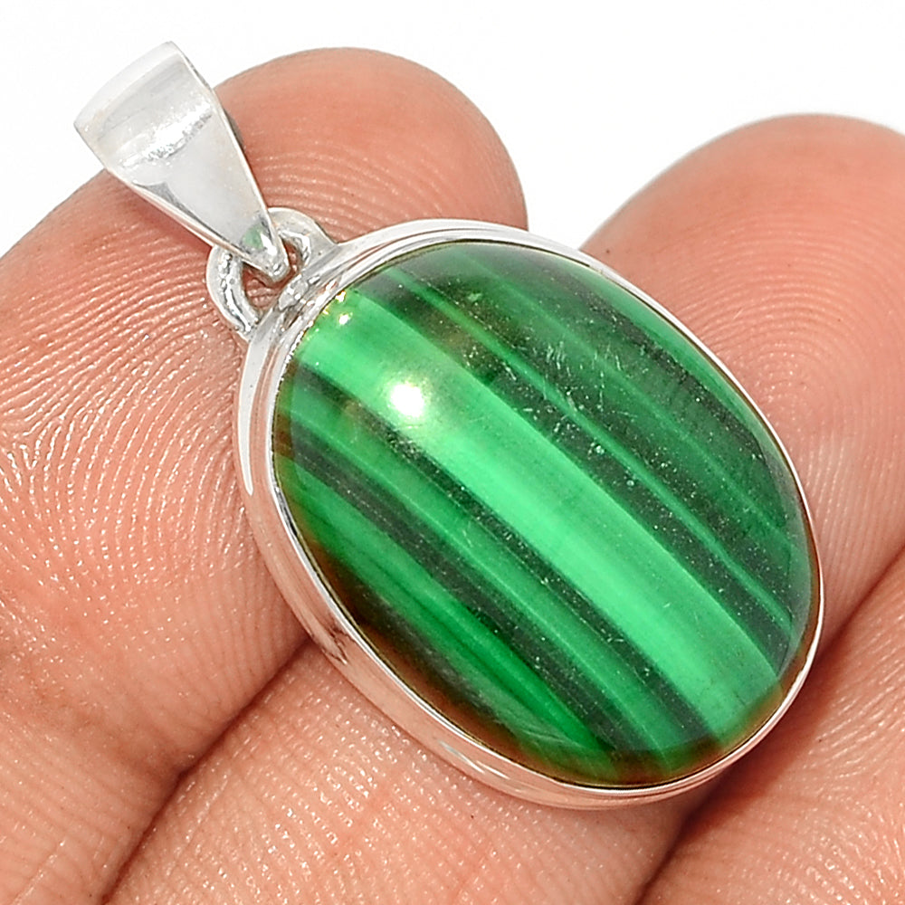 Sterling Silver Malachite Pendant