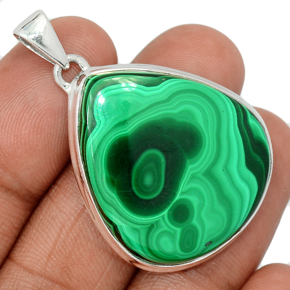 Sterling Silver Malachite Pendant