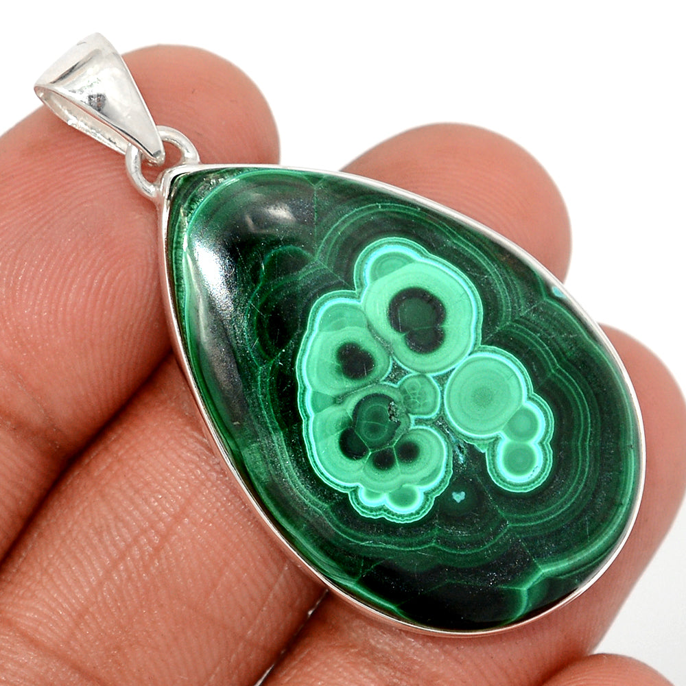 Sterling Silver Malachite Pendant