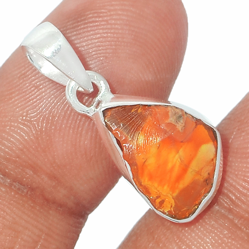 Sterling Silver Mexican Fire Opal Pendant