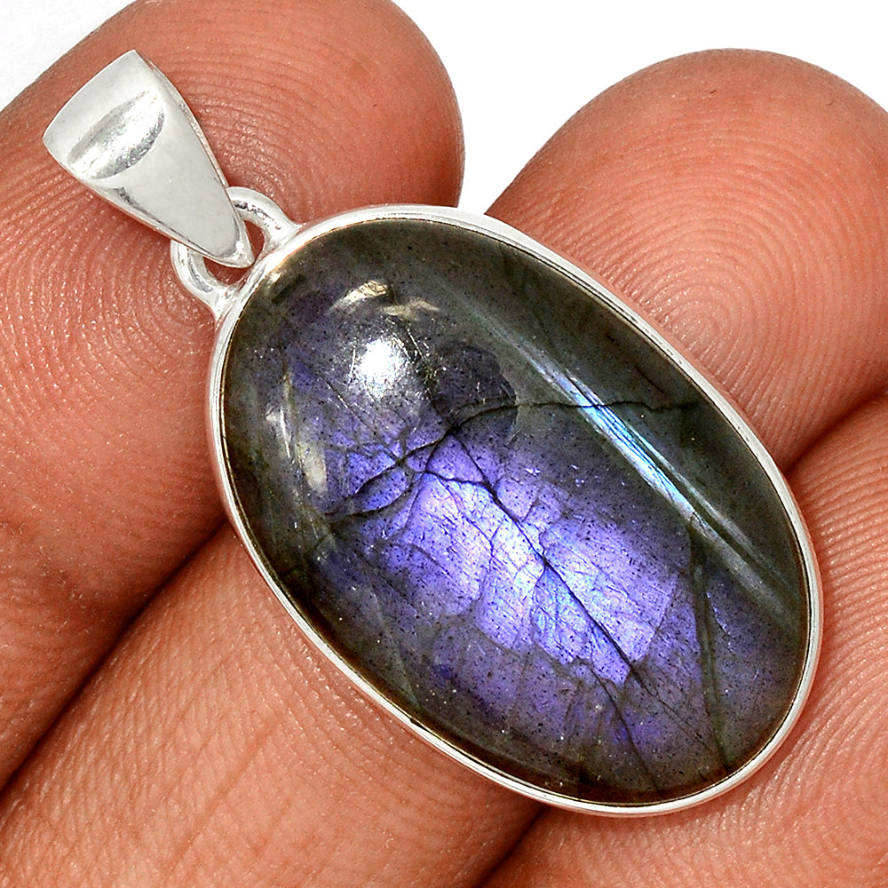Sterling Silver Purple Fire Labradorite Pendant