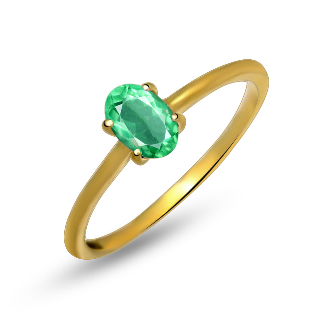Gold Vermeil Green Fluorite Ring