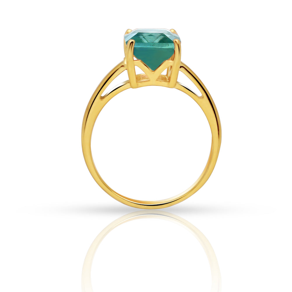 Gold Vermeil Green Fluorite Rings
