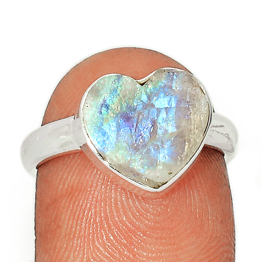 Sterling Silver Rainbow Moonstone Ring