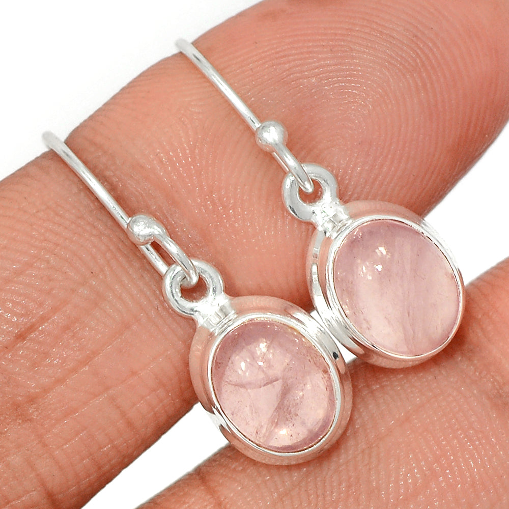 Sterling Silver Faceted Rose Quartz Earrings