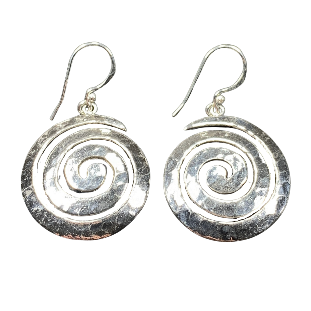 Sterling Silver Large Spiral Earrings