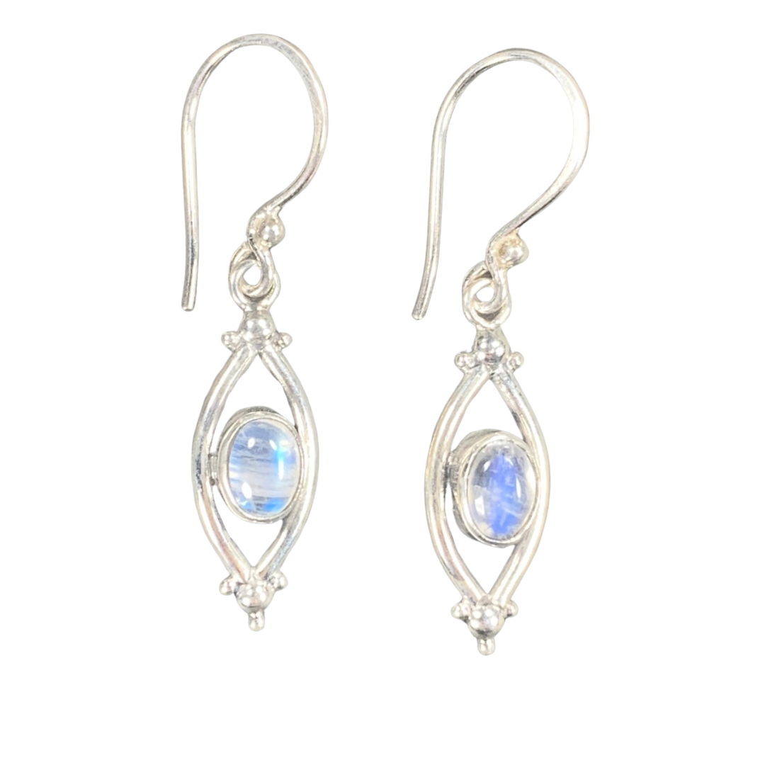 Sterling Silver Moonstone Drop Earrings