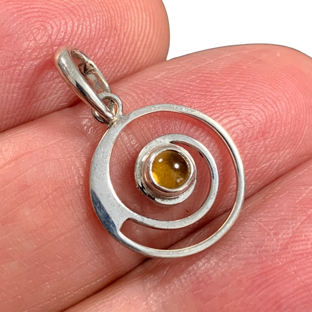 Sterling Silver Citrine Spiral Pendant