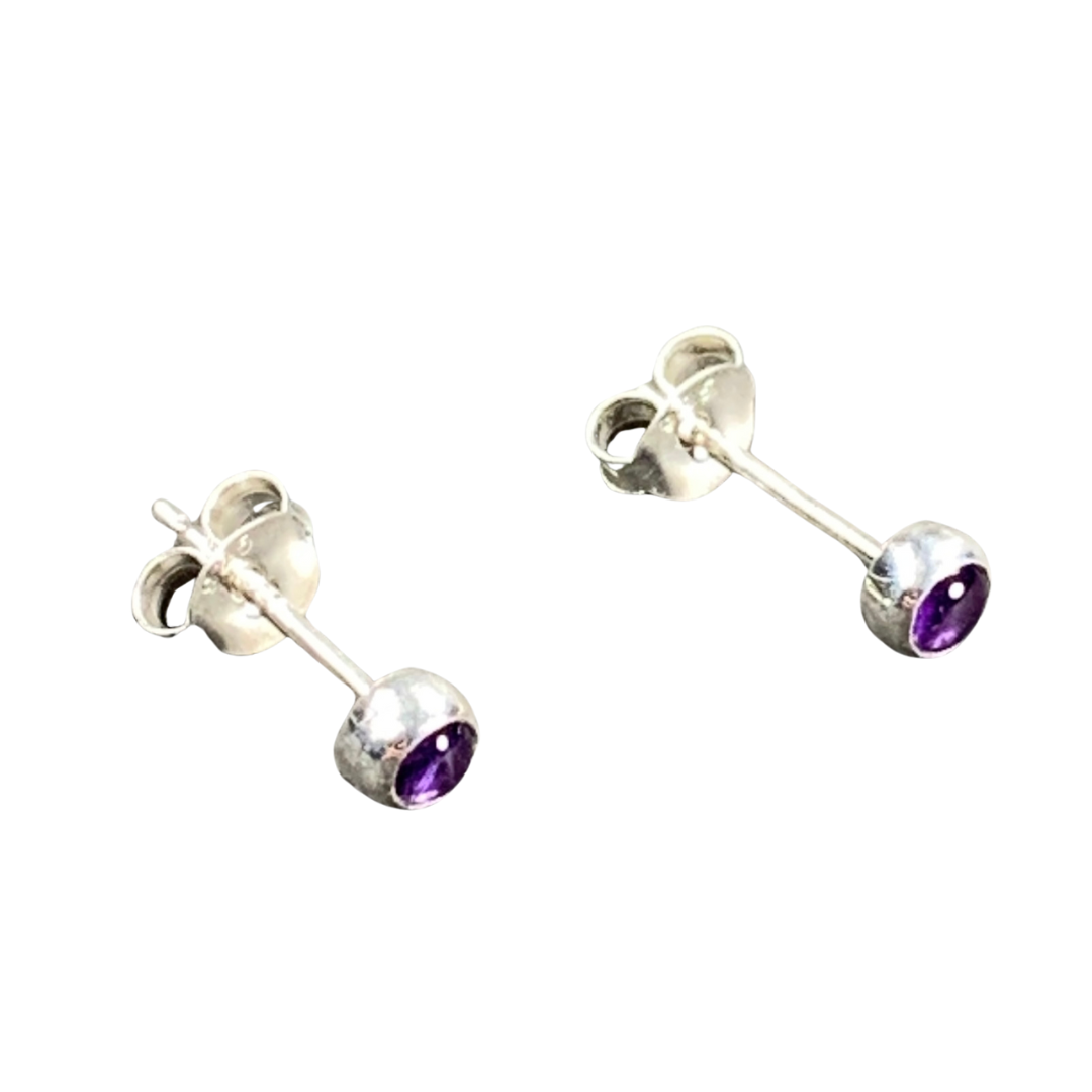 Sterling Silver Amethyst Studs