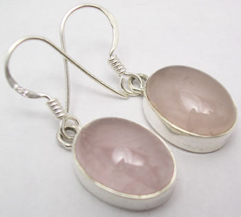 Rose Quartz Sterling Silver Earrings