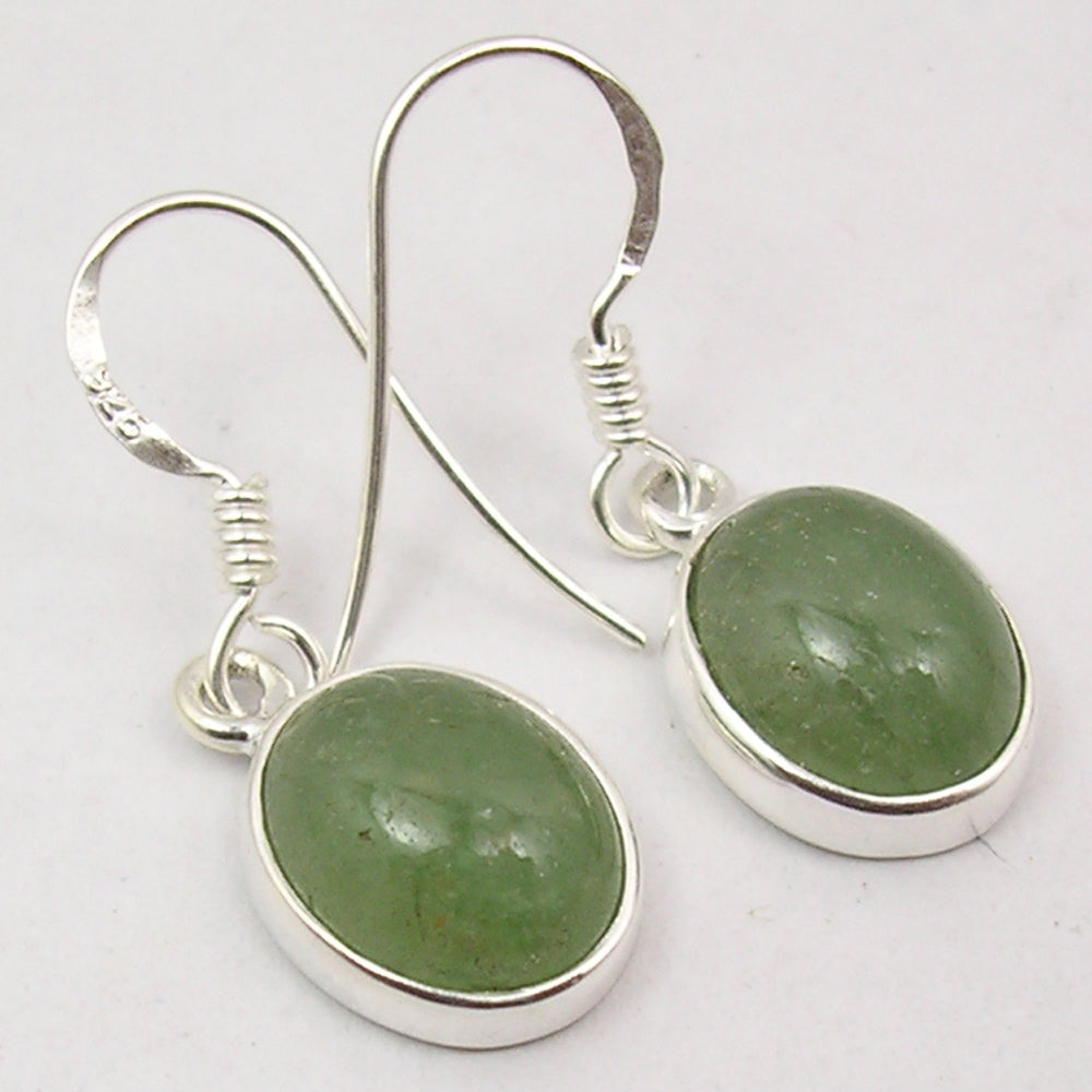 Green Aventurine Sterling Silver Earrings