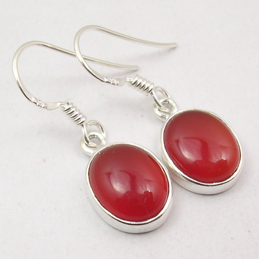 Carnelian Sterling Silver Earrings
